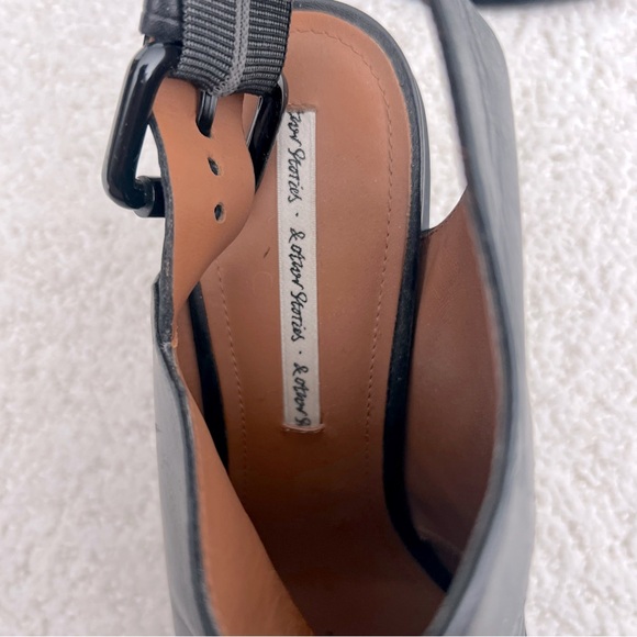 & Other Stories sz 7 genuine leather heels with toe cut outs and suede detailing - Picture 4 of 7